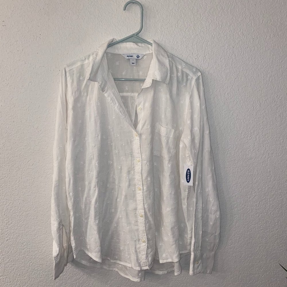 Old Navy Floral White Blouse